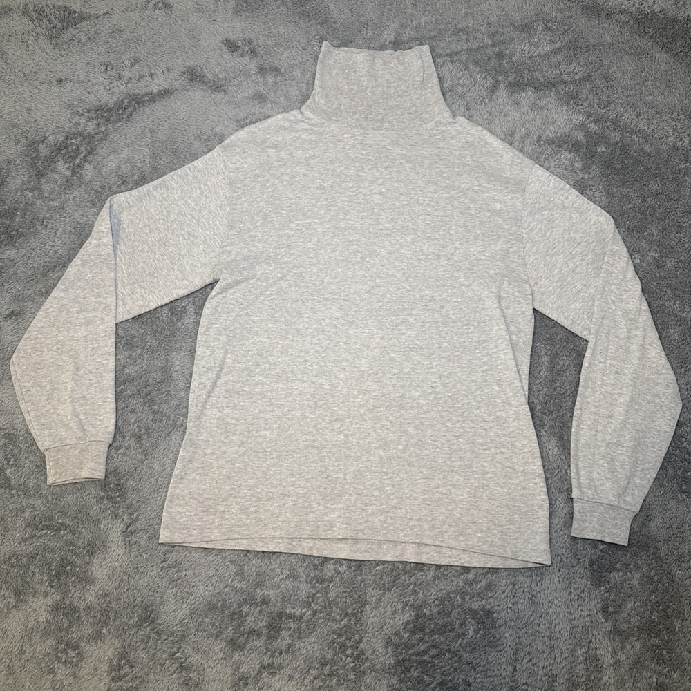 VTG REI Men's Medium Long Sleeve Grey Turtle Neck Regular Fit